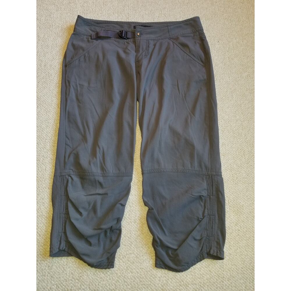 Womens Pants-PRANA-grey stretch cropped athleisure/hiking/gorpcore Outdoors-4
